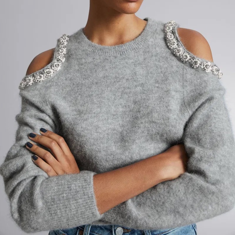 & Other Stories Cut-Out Knit Sweater